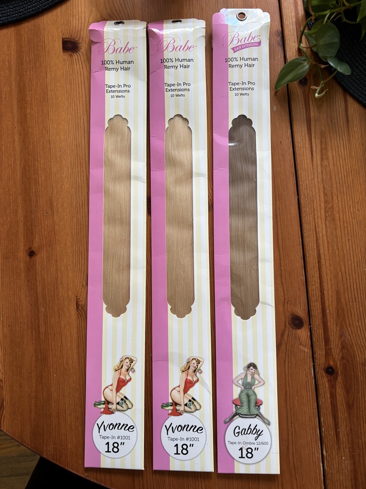 Babe Hair Extensions- Blonde, 100% Human Hair, Three Pack